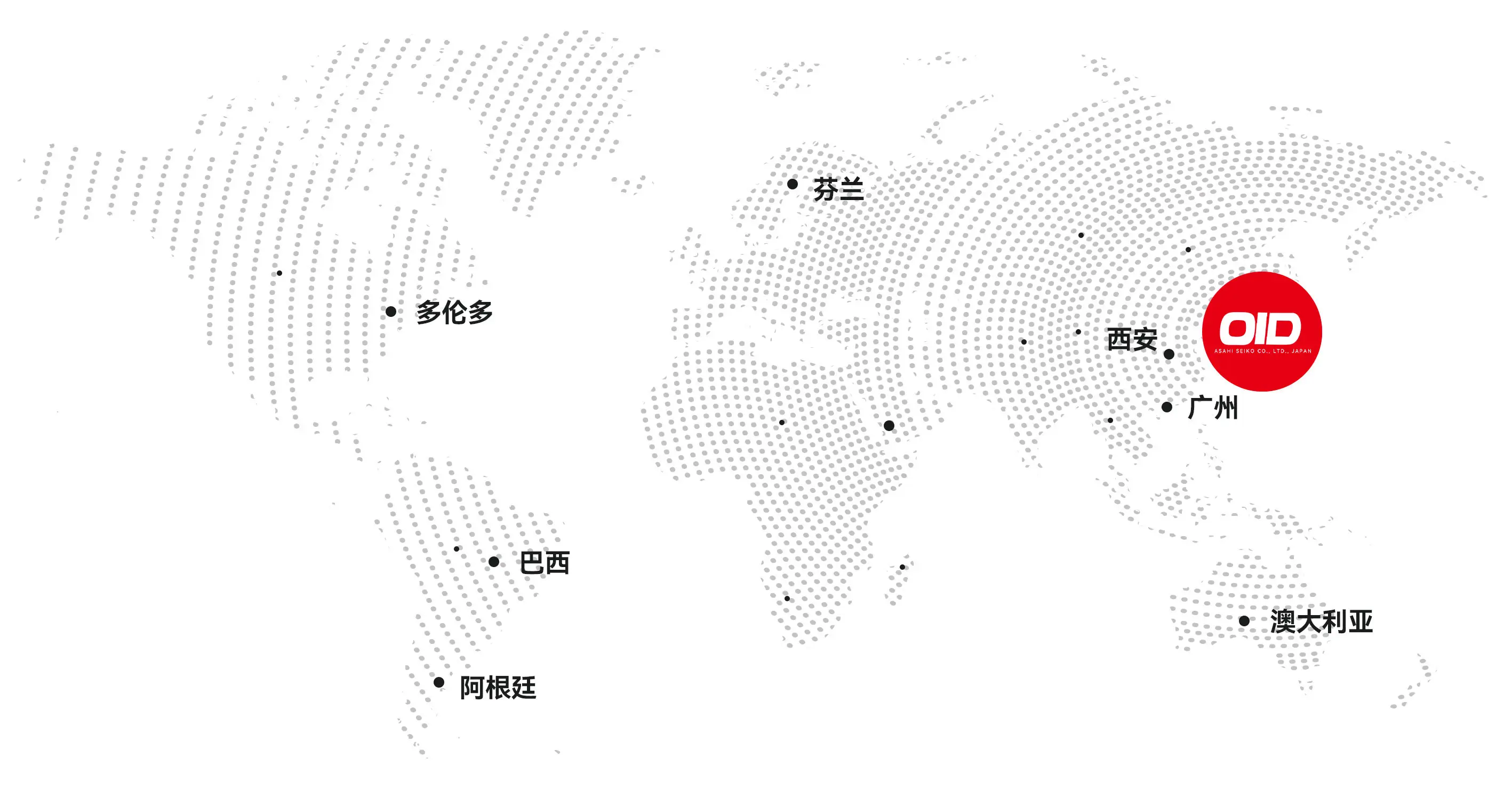 OIDベアリンググローバル販売网络地图